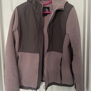 The North Face maroon and Brown Hooded Jacket